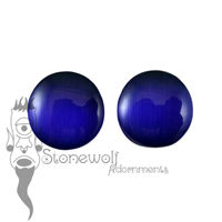 Blue Cats Eye Glass 15mm Plugs - Ready To Ship