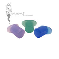 Frosted Glass Round Labret Choice of Colour - Made to Order
