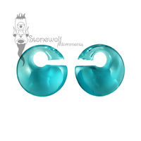 Gorilla Glass Turquoise Mini Eclipse Glass Ear Weights