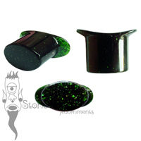 Green Goldstone Oval Glass Labret Made to Order