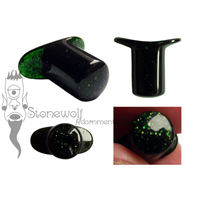 Green Goldstone Round Glass Labret Made to Order