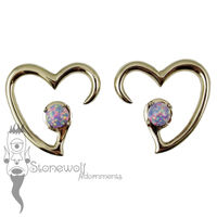 Pair of Bronze Jewel of my Heart Weights - Purple Synthetic Opal