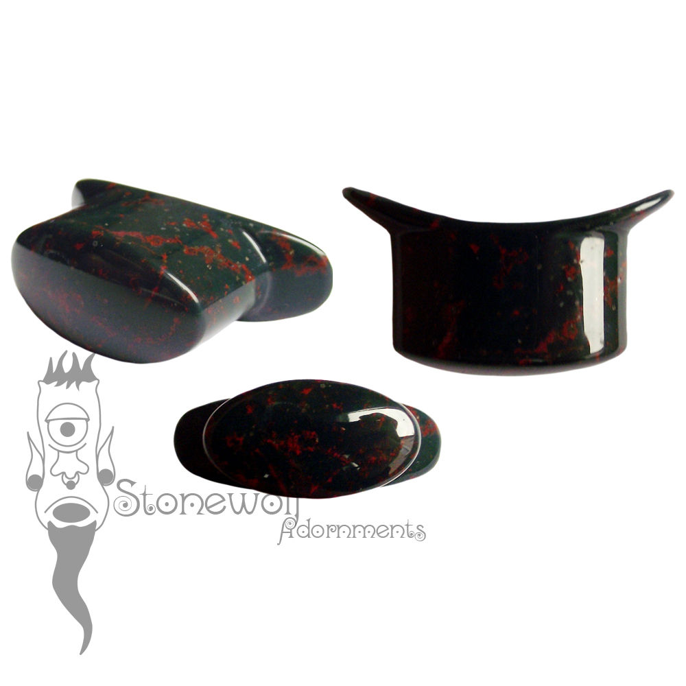 Bloodstone Stone Oval Labret Made to Order - Click Image to Close