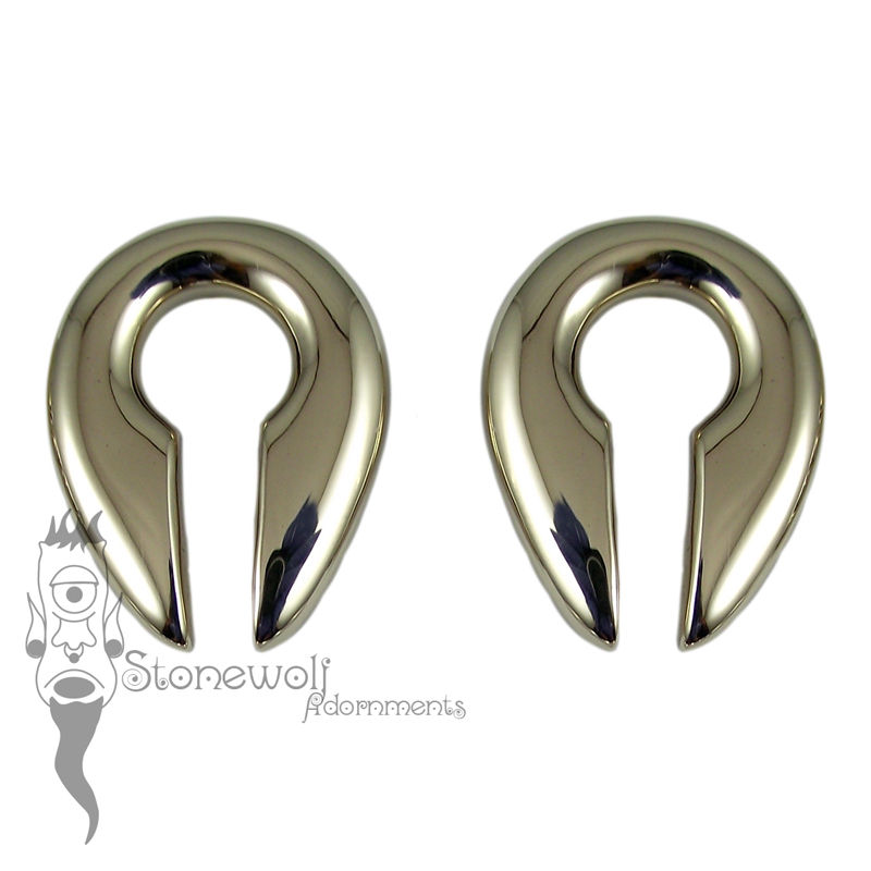 Pair of Bronze Keyhole Ear Weights - Click Image to Close