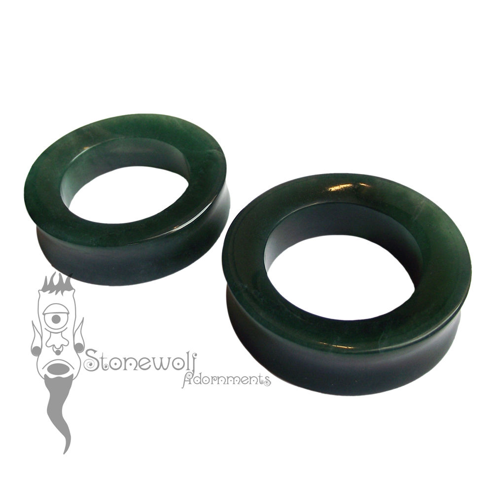 Pair of Dark Green Aventurine Eyelets- Made to Order - Click Image to Close