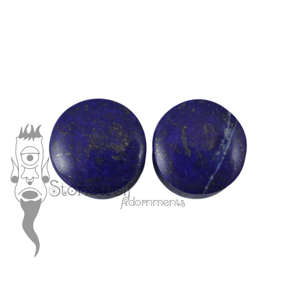 Lapis Lazuli 18mm Double Flared Plugs -Ready To Ship - Click Image to Close