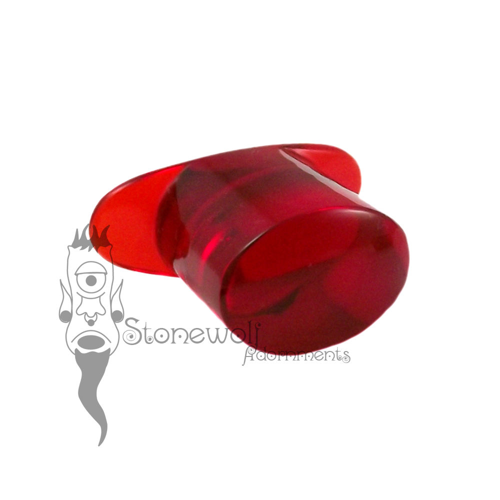 Ruby Red Glass 12mm Oval Labret - Ready To Ship - Click Image to Close