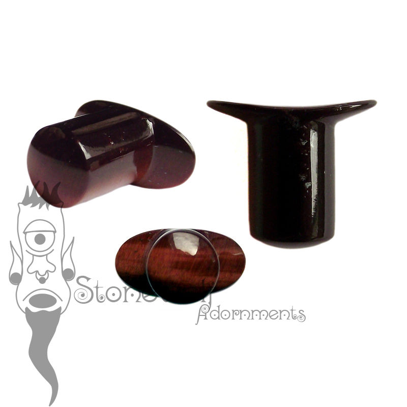 Red Tigers Eye Stone Round Labret Made to Order - Click Image to Close