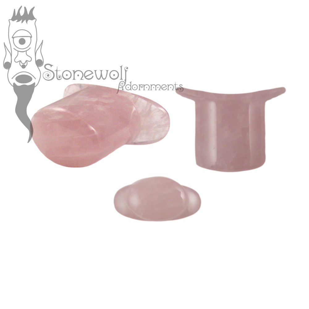 Rose Quartz Stone Oval Labret Made to Order - Click Image to Close