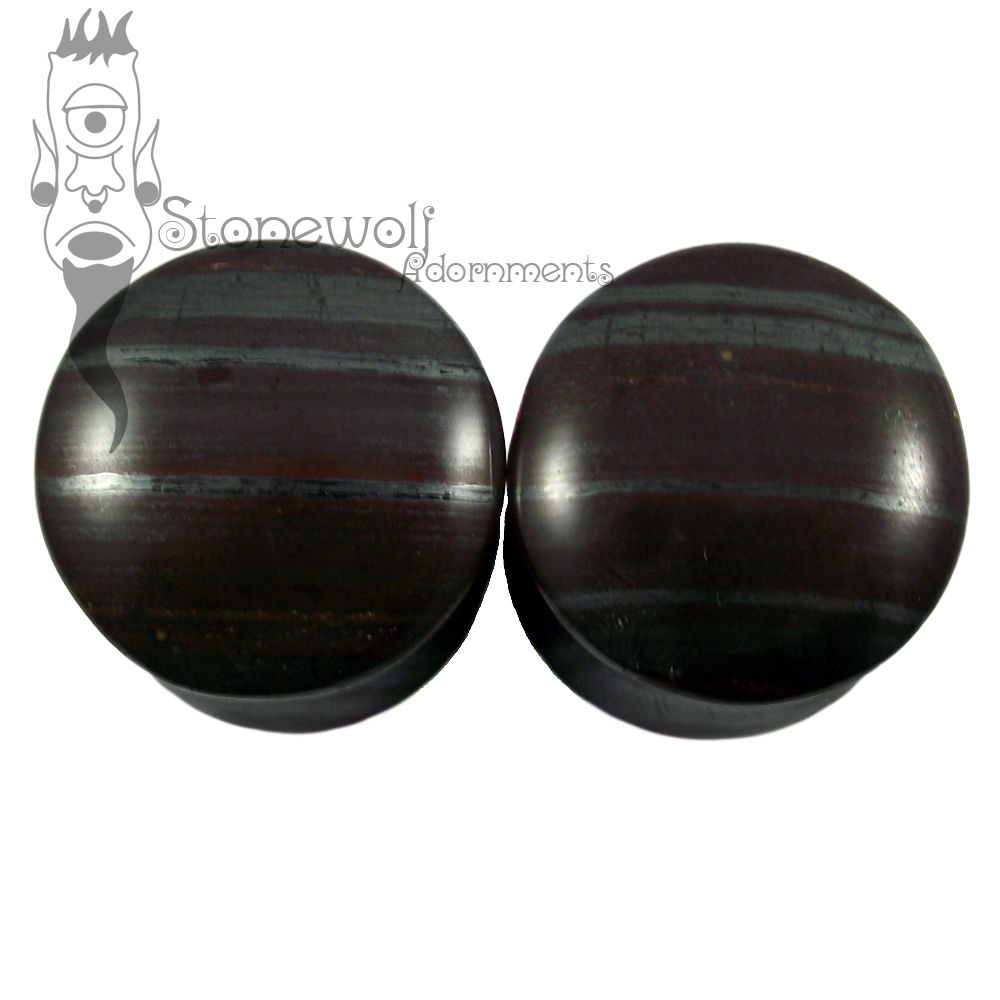 Pair of Tiger Iron Stone Plugs Double Flared Made to Order - Click Image to Close