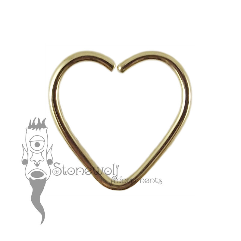 18k Yellow Gold 1.2mm Heart Shape Seam Ring - Made to Order - Click Image to Close