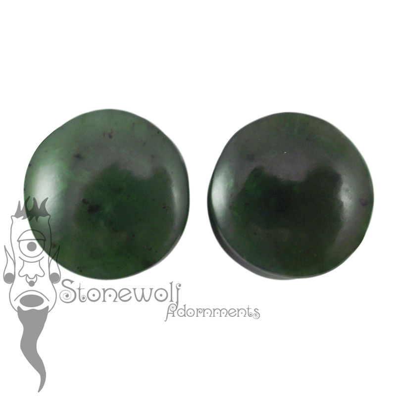 Yukon Nephrite Jade 18mm Double Flared Plugs - Ready To Ship - Click Image to Close