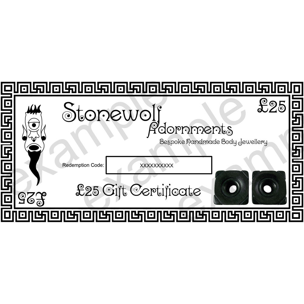 Gift Certificate for £25 - Click Image to Close