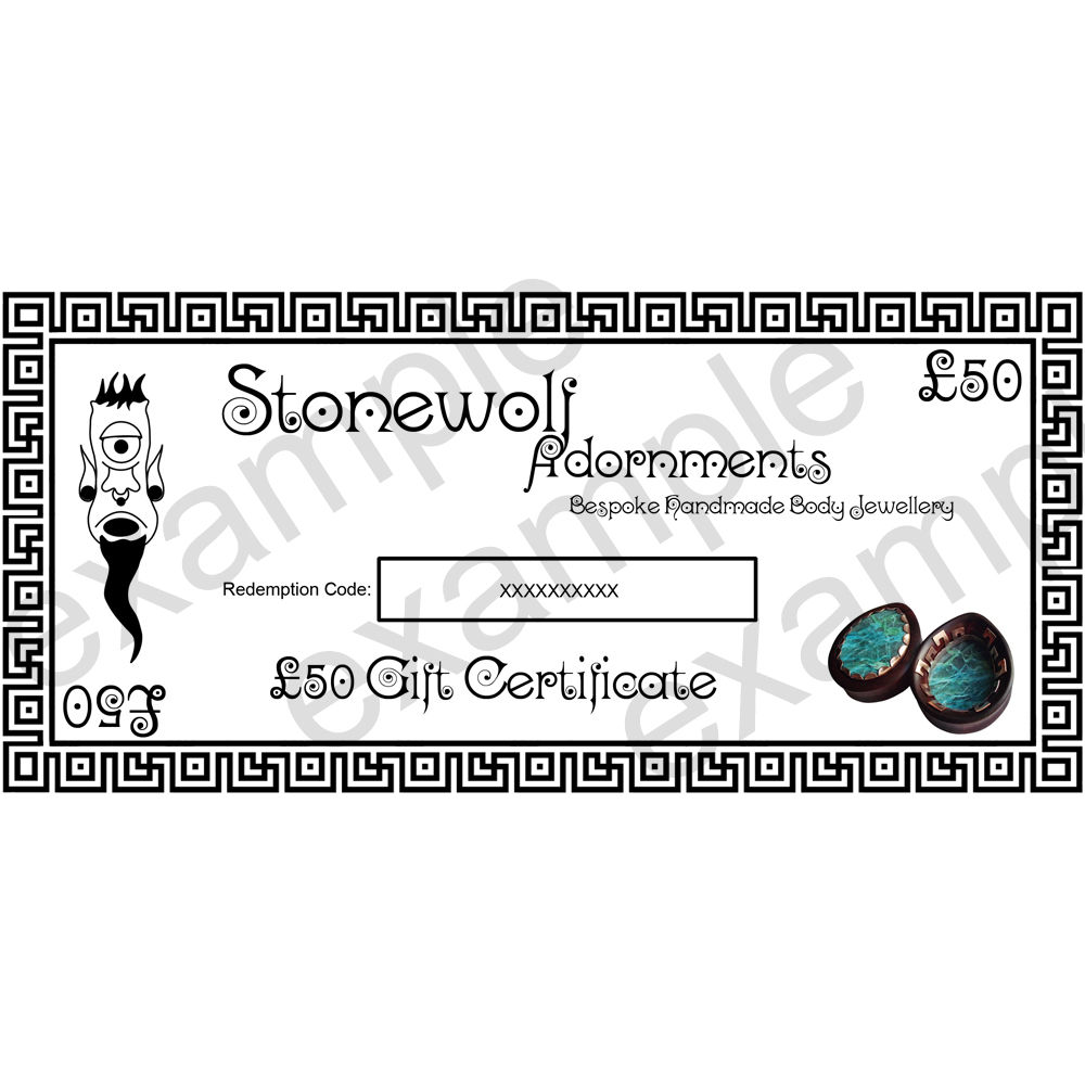 Gift Certificate for £50 - Click Image to Close