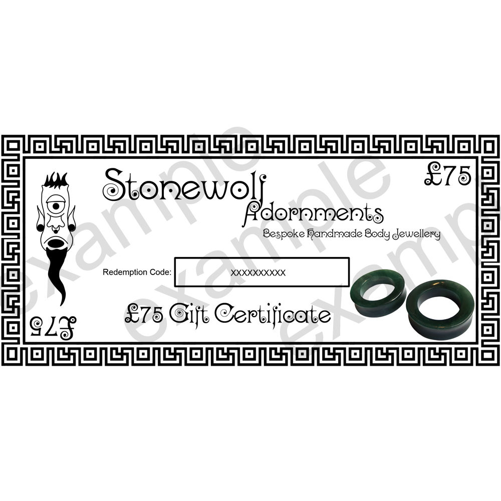 Gift Certificate for £75 - Click Image to Close