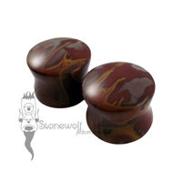 Pair of Noreena Jasper Stone Plugs Double Flared Made to Order
