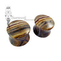 Pair of Pakistani Onyx Stone Plugs Double Flared Made to Order