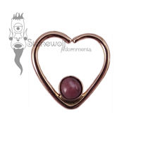 18K Rose Gold Heart Seam Ring with Rose Jasper Stone