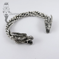 Dragon Torc Bracelet 925 Sterling Silver - Made to Order