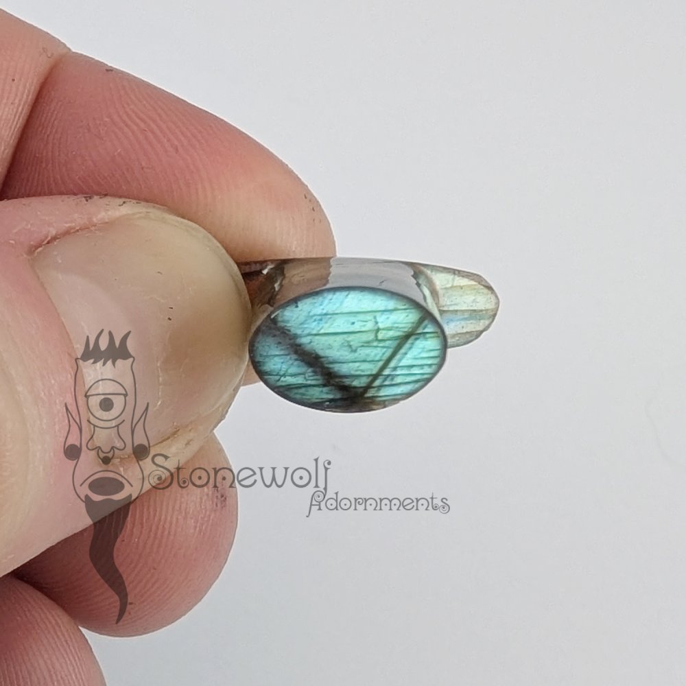 Labradorite 10mm Oval Labret - Ready To Ship