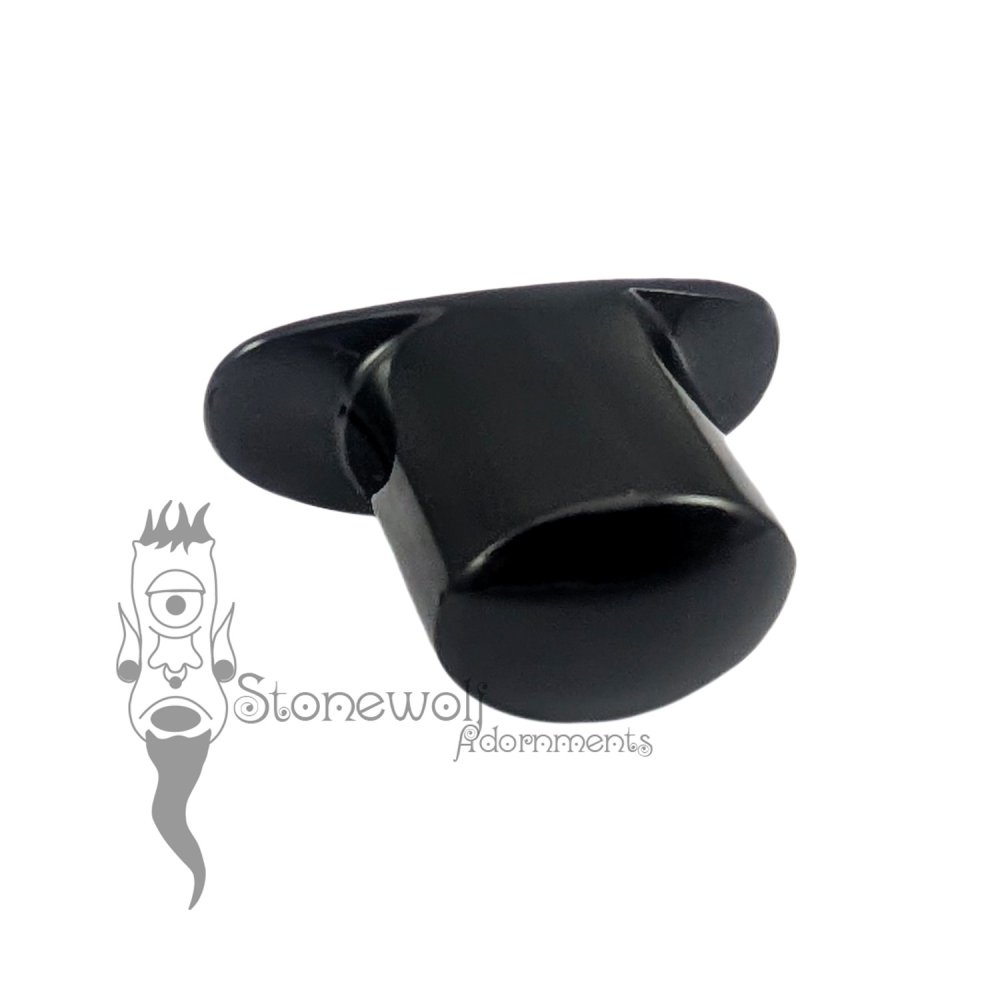Black Glass 11mm Oval Labret - Ready To Ship