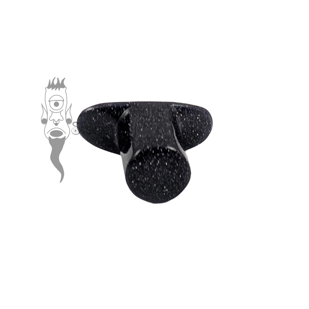 Blue Goldstone Round Glass Labret Made to Order