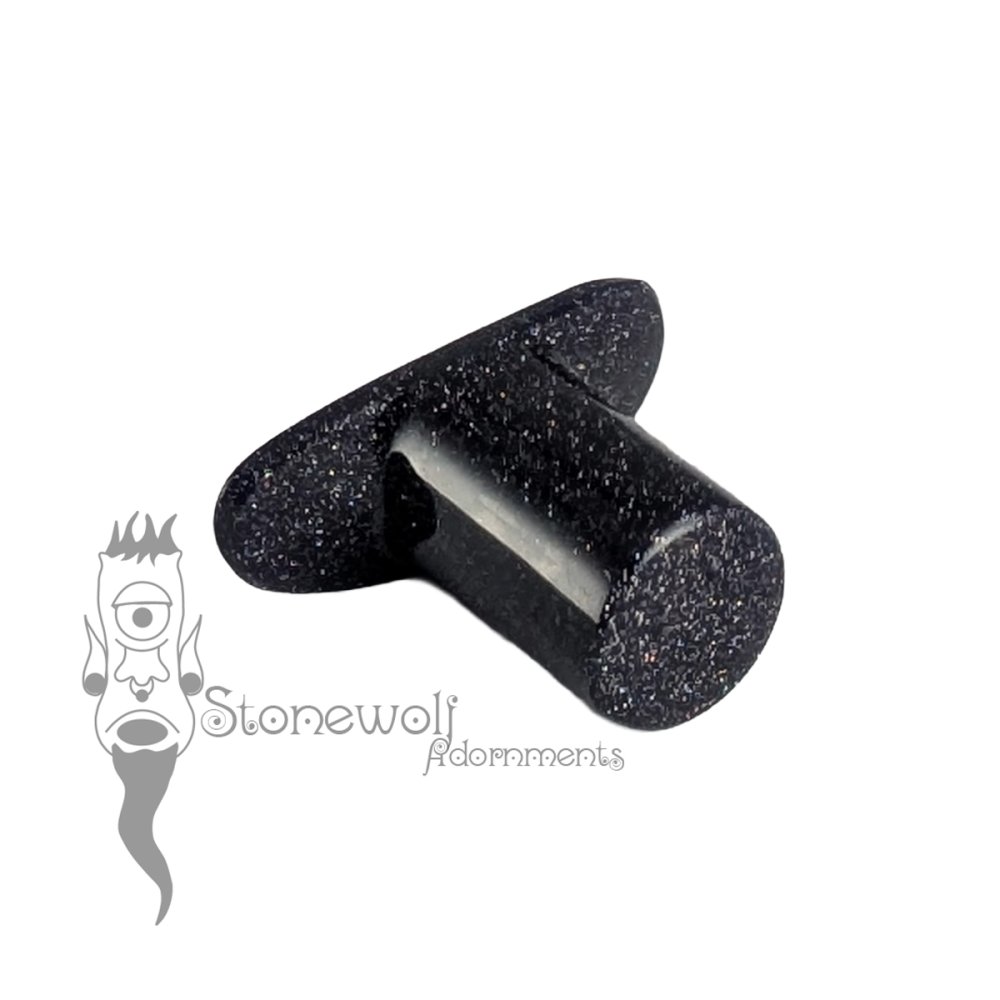 Blue Goldstone Round Glass Labret Made to Order