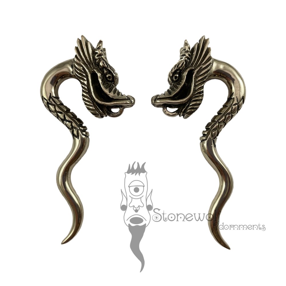 Pair of Bronze Dragons Ear Weights