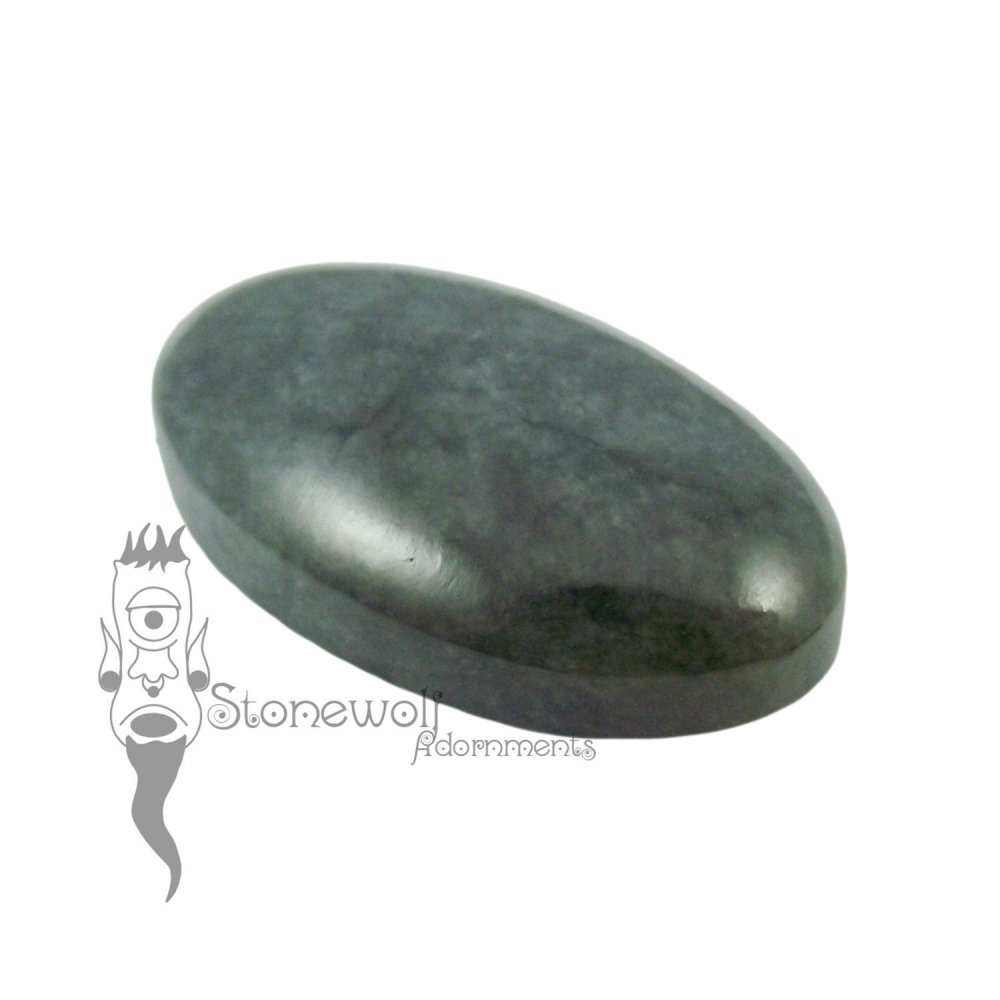 Steel Blue Jadeite 29mm Cabochon