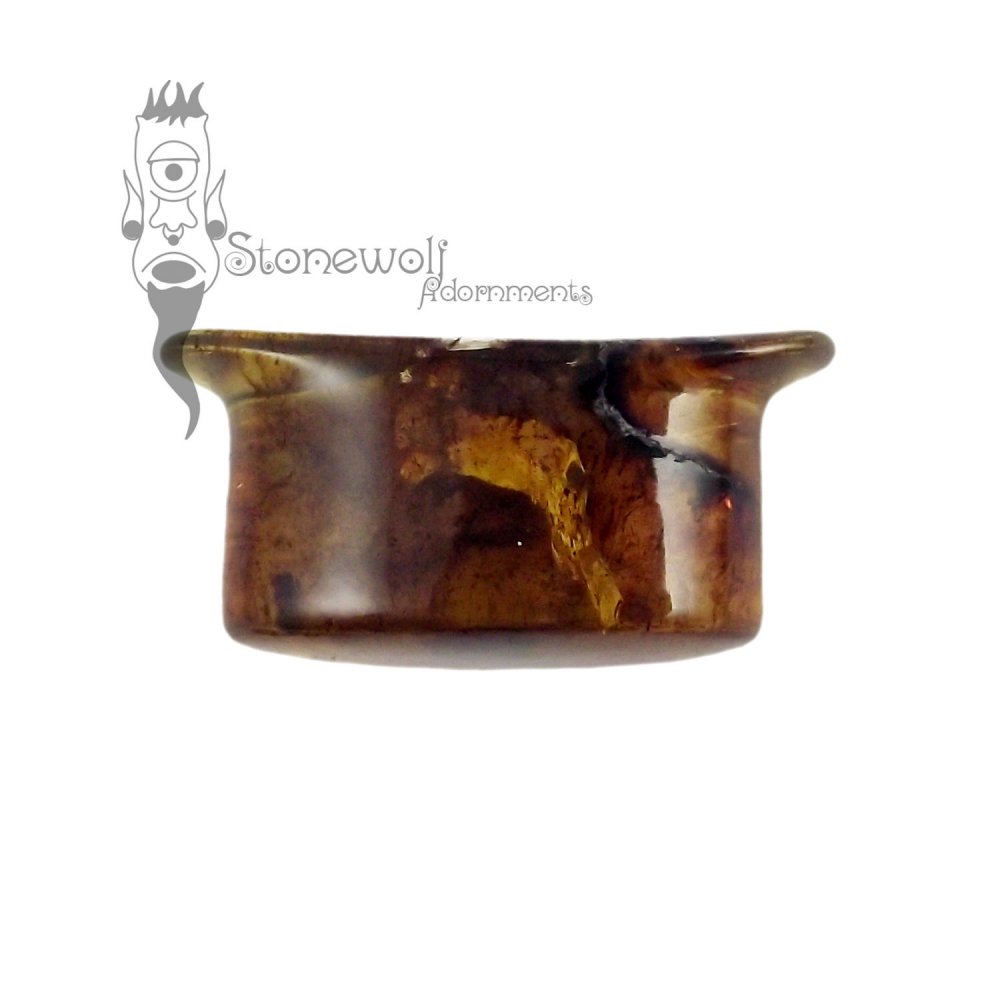 Chiapas Amber 20mm Wide Oval Labret - Ready To Ship - Click Image to Close