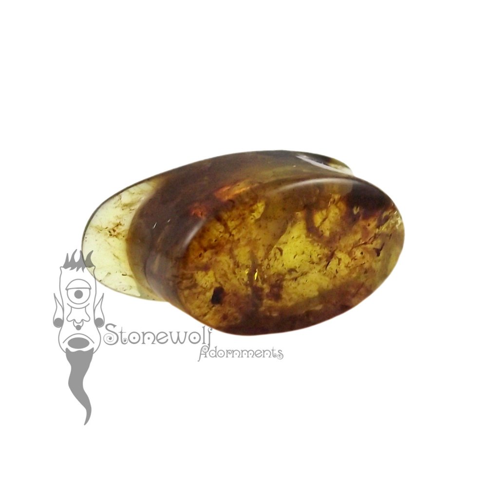 Chiapas Amber 20mm Wide Oval Labret - Ready To Ship - Click Image to Close