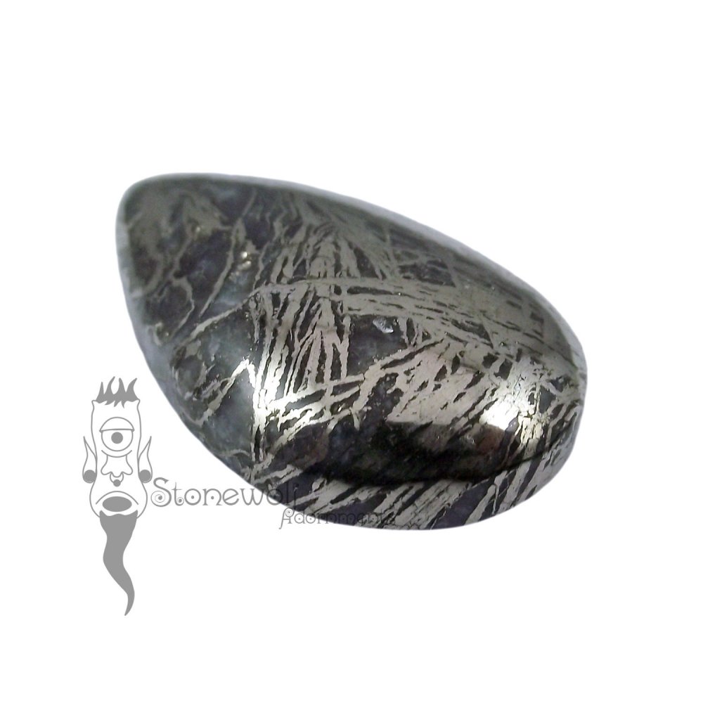 Feathered Pyrite 32mm Teardrop Cabochon