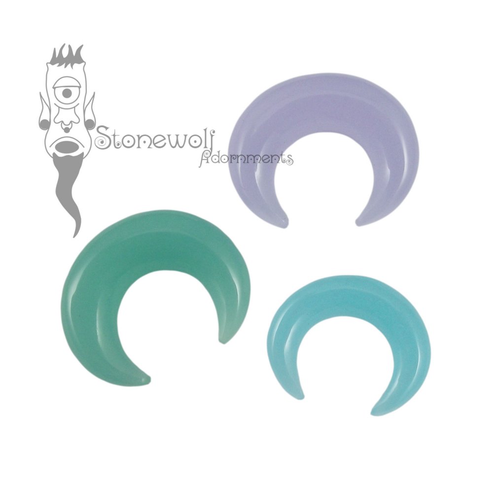 Frosted Glass Septum Pincher Choice of Colour- Made to Order - Click Image to Close