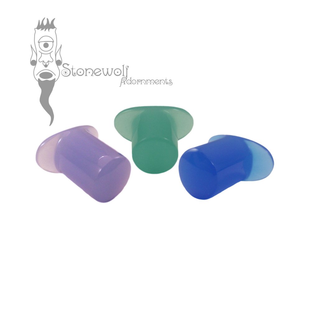 Frosted Glass Round Labret Choice of Colour - Made to Order - Click Image to Close