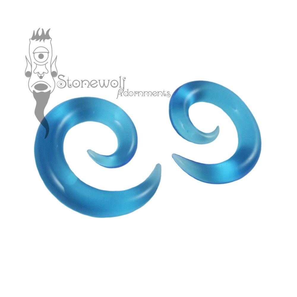 Gorilla Glass 6mm Ocean Turquoise Glass Spirals - Click Image to Close
