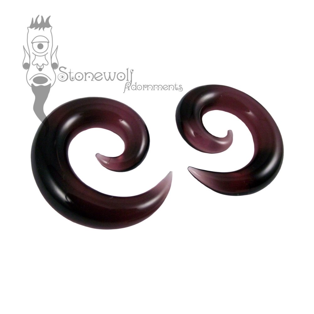 Gorilla Glass 8mm Purple Glass Spirals