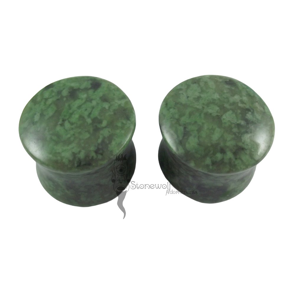 Pair of Idocrase Stone Plugs Double Flared Made to Order