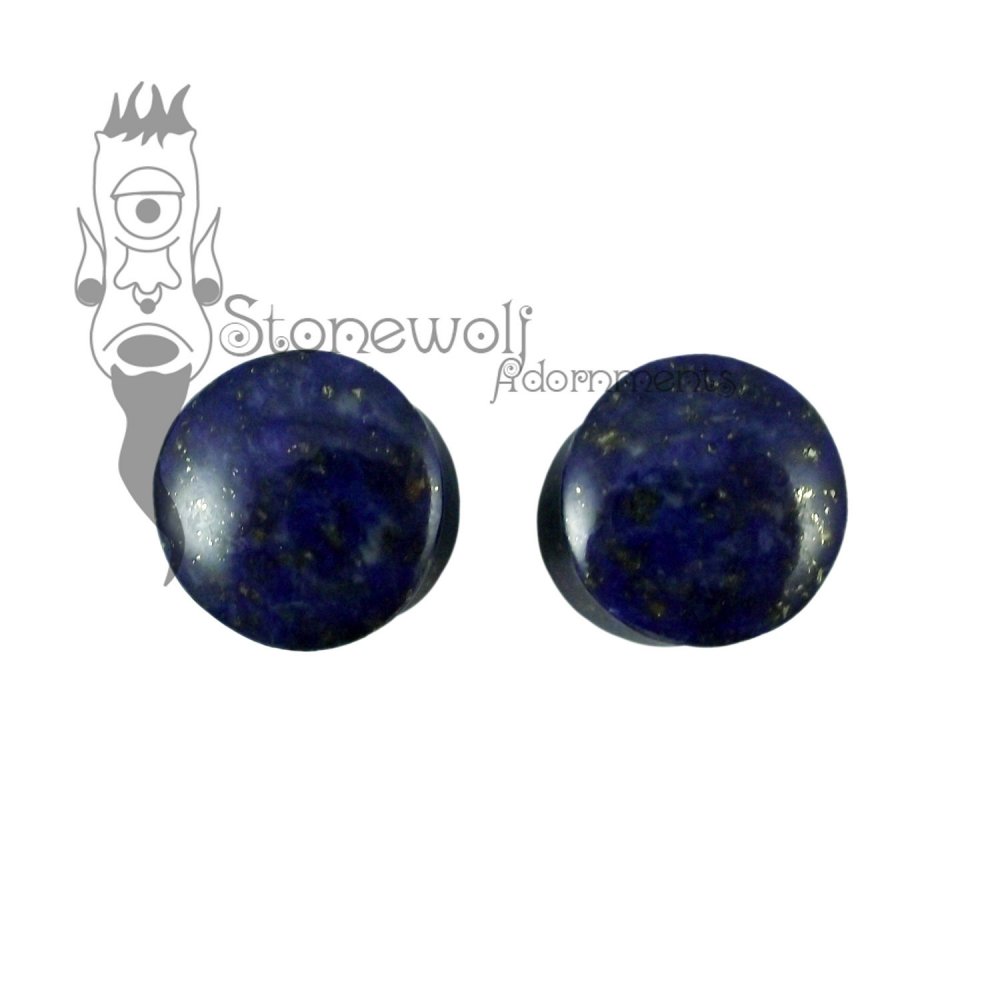 Lapis Lazuli 12mm Double Flared Plugs -Ready To Ship