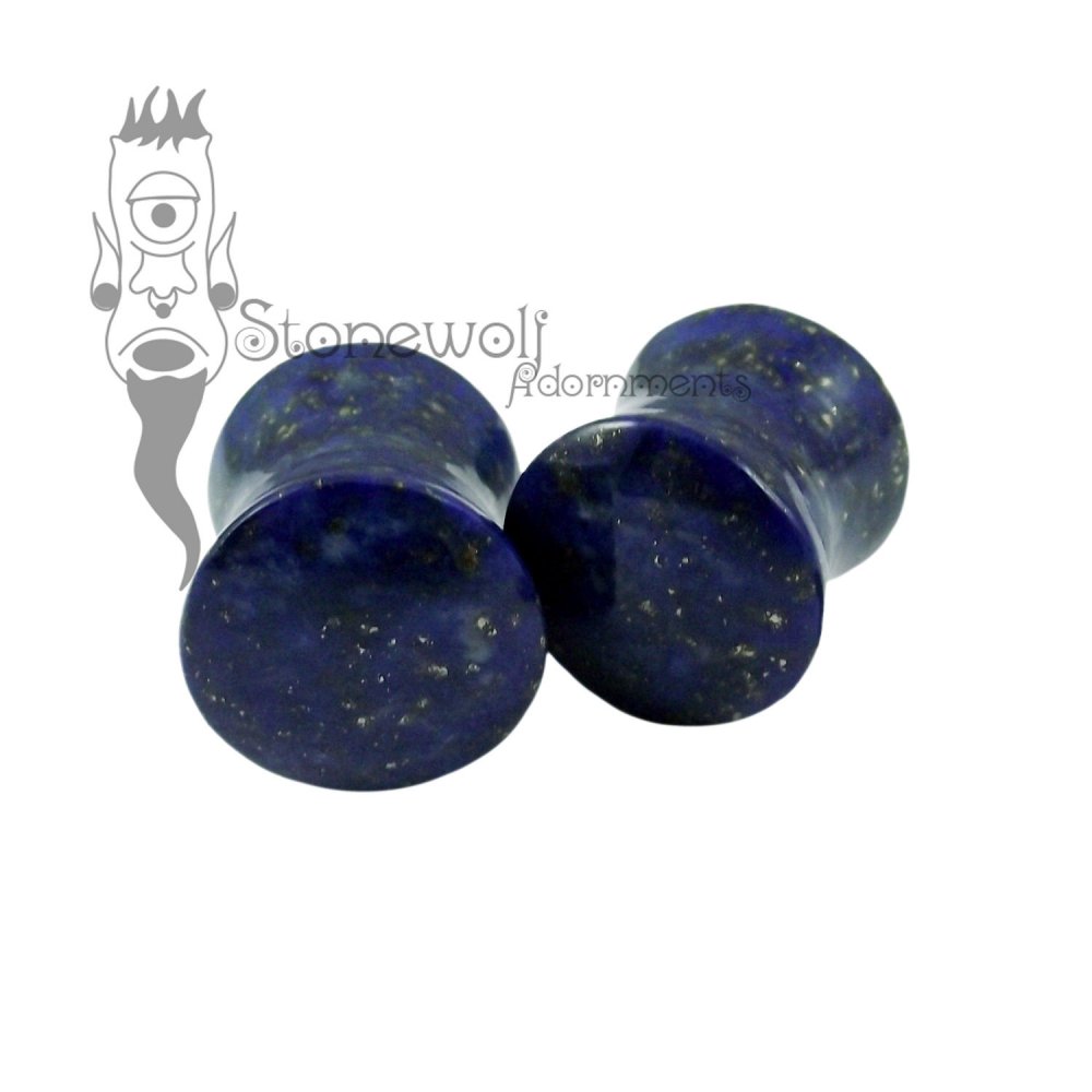 Lapis Lazuli 12mm Double Flared Plugs -Ready To Ship