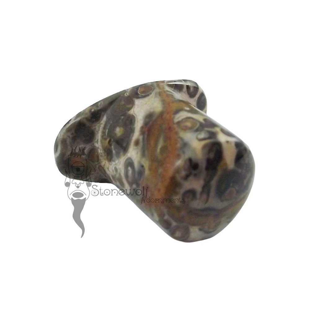 Leopardskin Jasper Stone Round Labret Made to Order