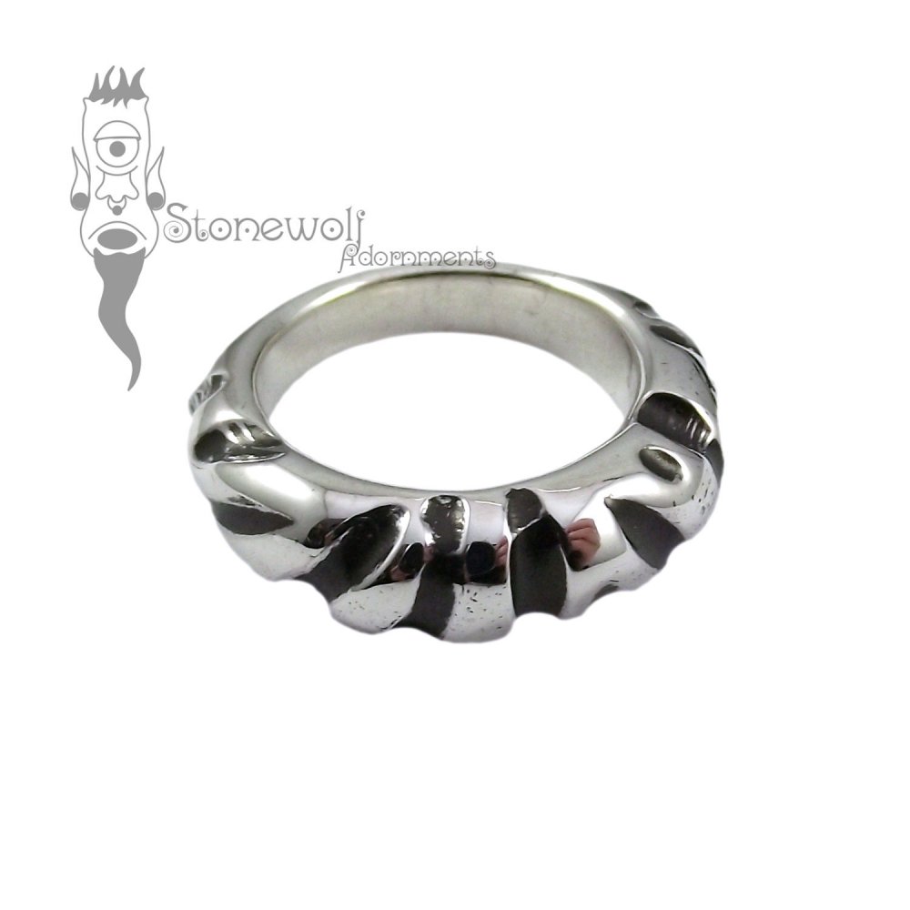 Abstract Line Ring 925 Sterling Silver