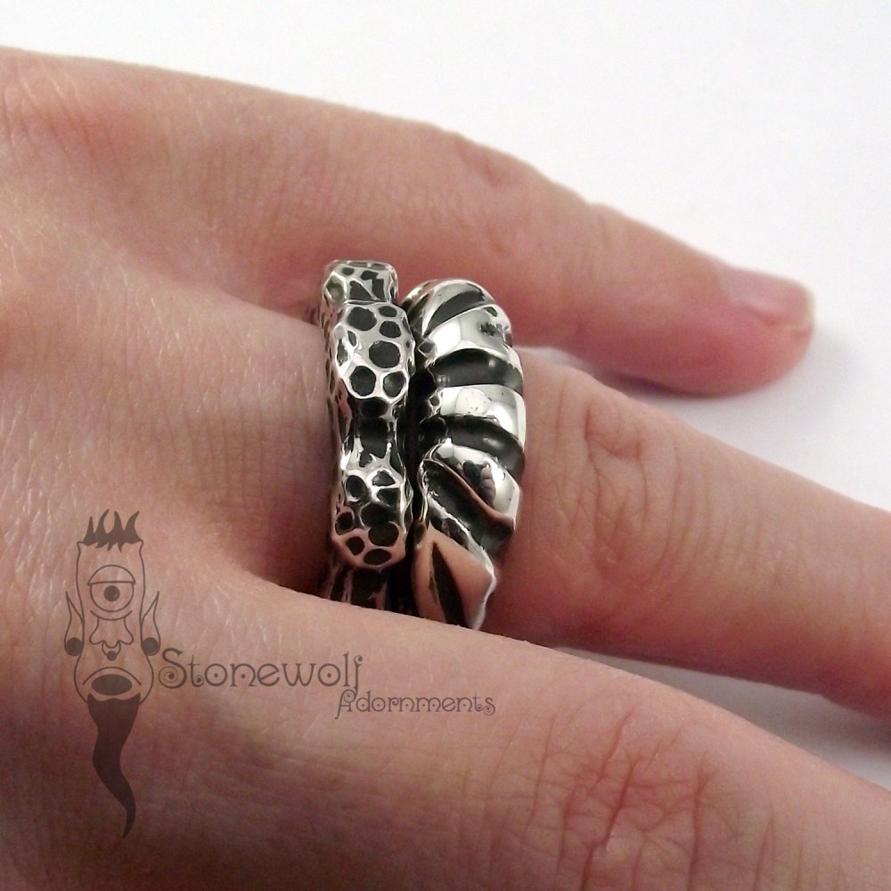 Abstract Line Ring 925 Sterling Silver