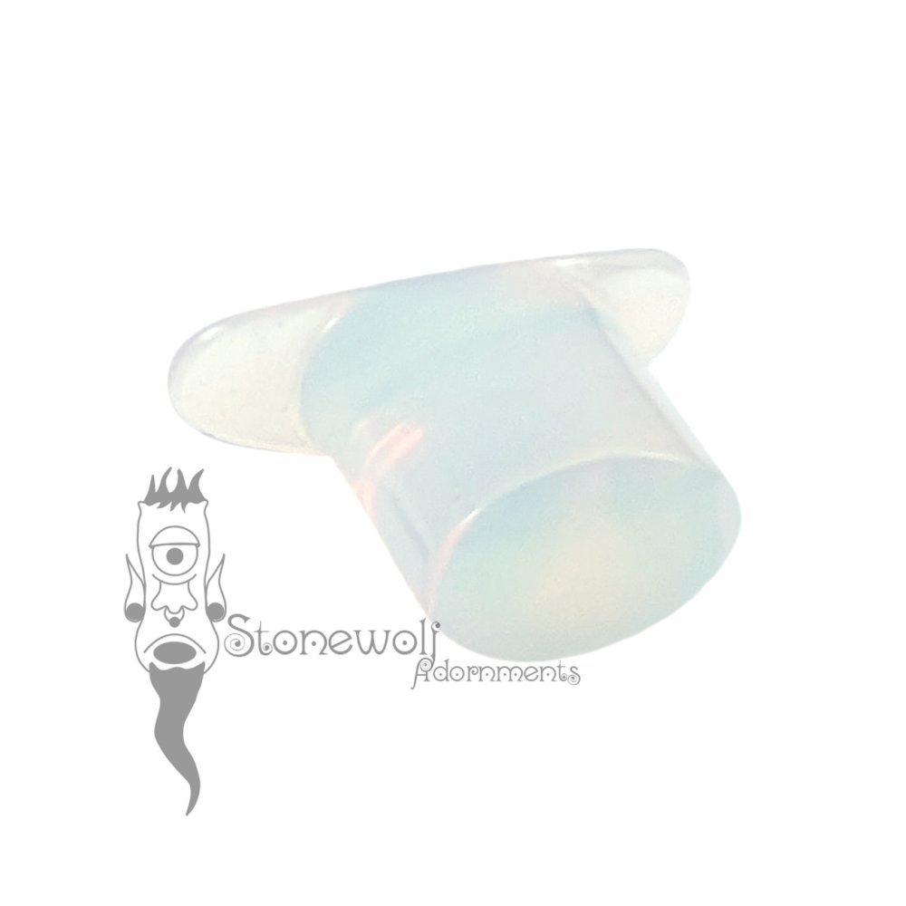 White Opalite 12mm Oval Glass Labret - Ready To Ship