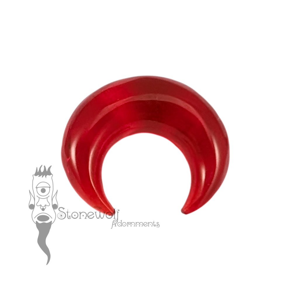 Red Transparent Glass 6mm Septum Pincher- Ready to Ship