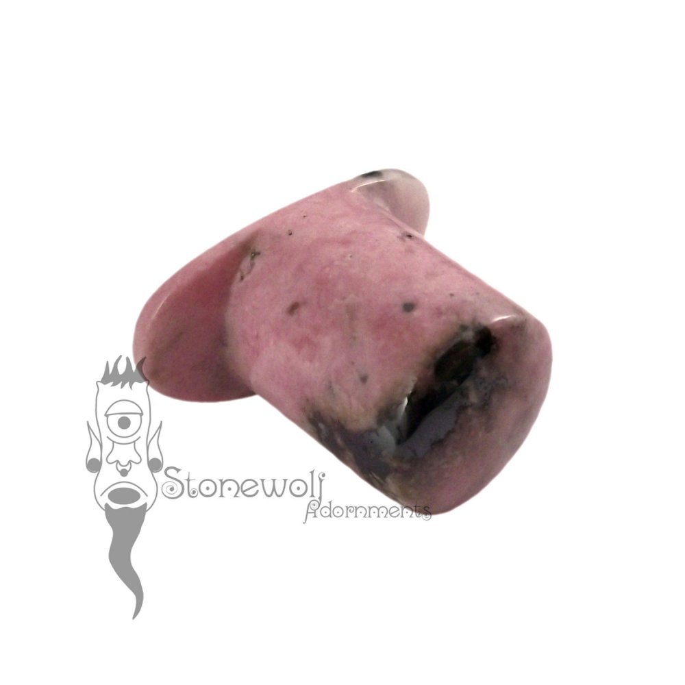 Rhodonite Stone Round Labret Made to Order - Click Image to Close