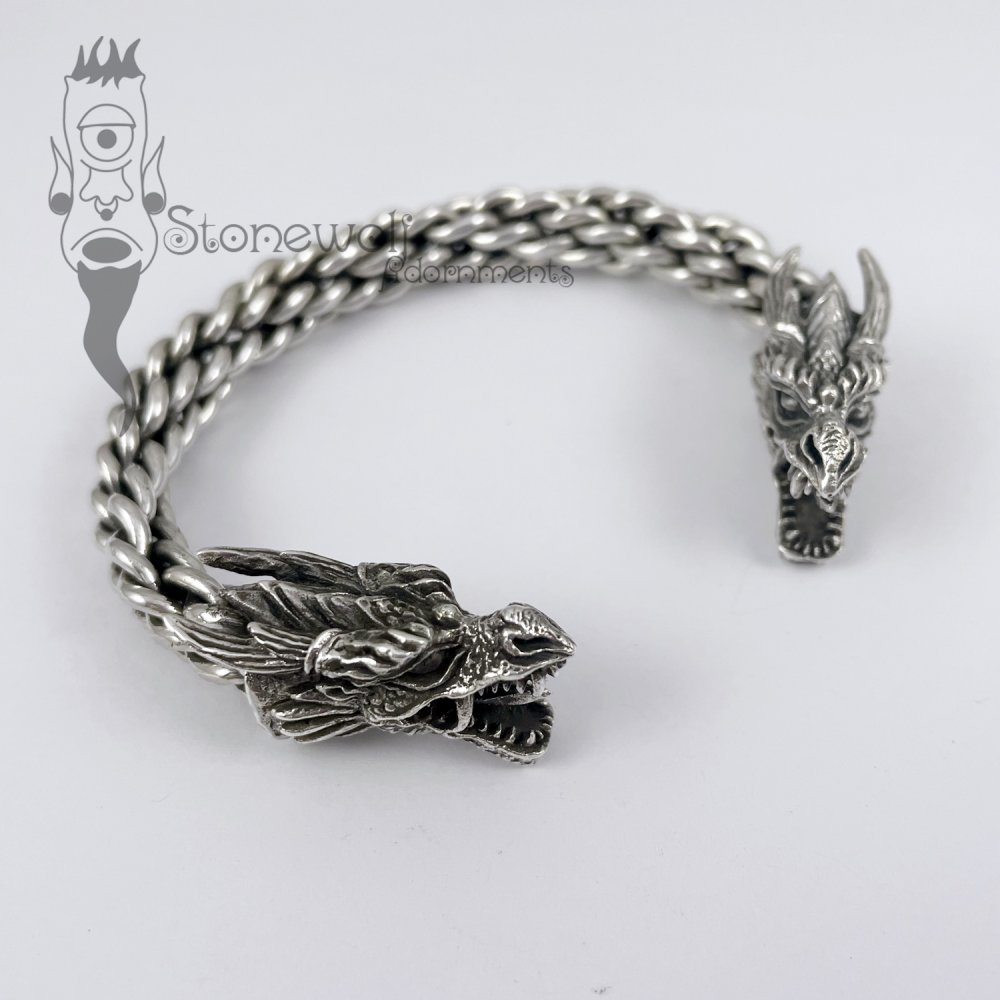 Sterling silver deals dragon bracelet