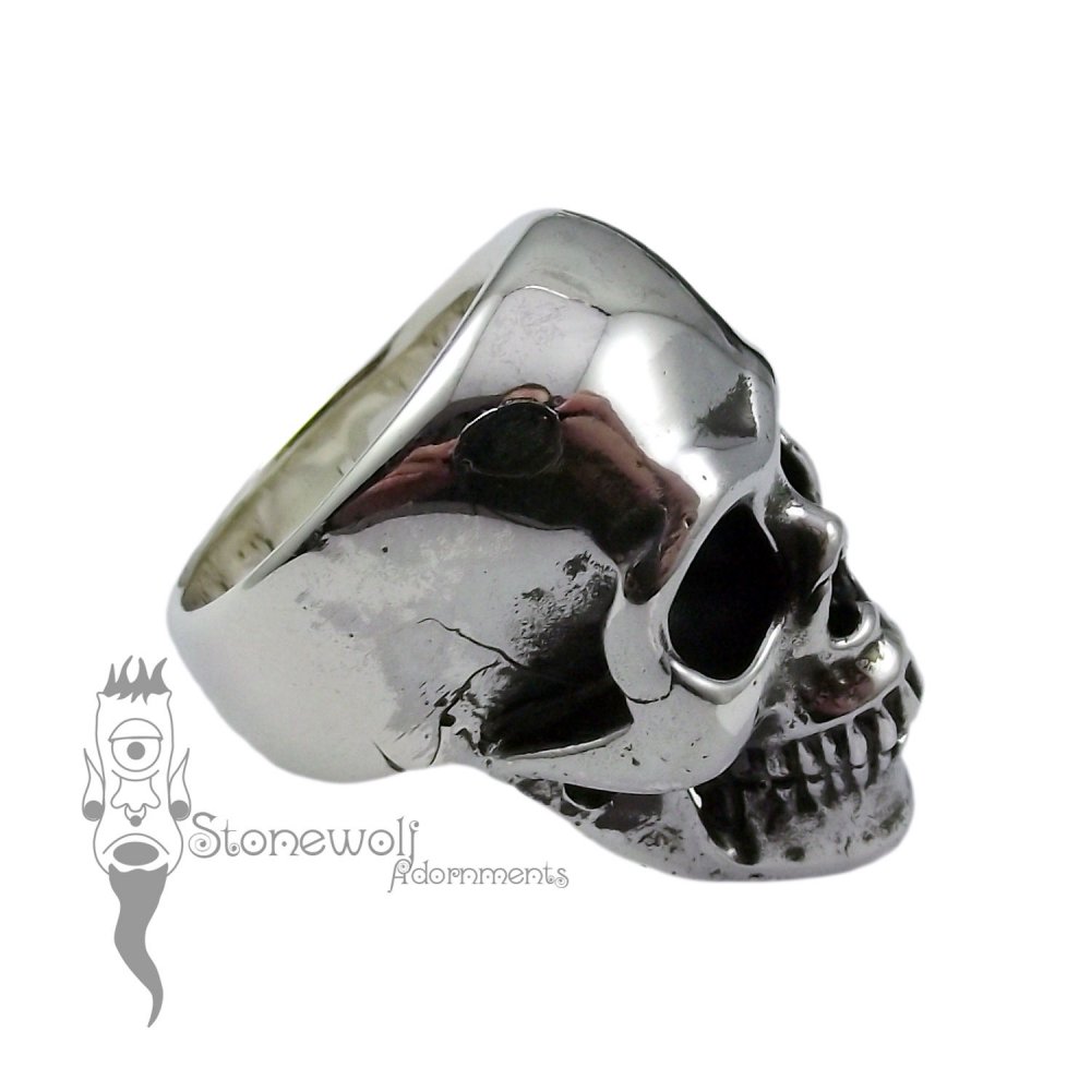 Amazon.com: Realistic skull ring silver skull jewelry Domineering Skull Ring  for men Christmas gift : Handmade Products