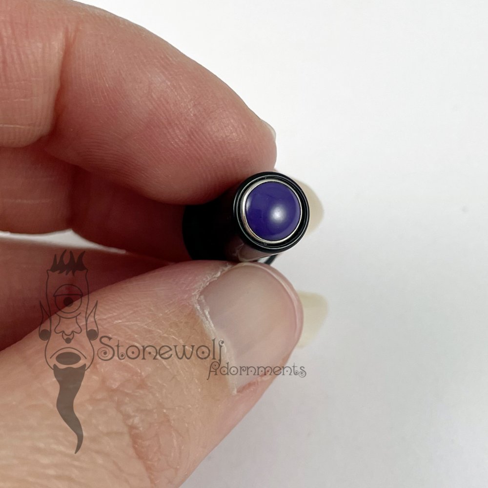 Delrin 8mm Philtrum Lip Plug w/ Syn Sugilite Inlay-Ready To Ship