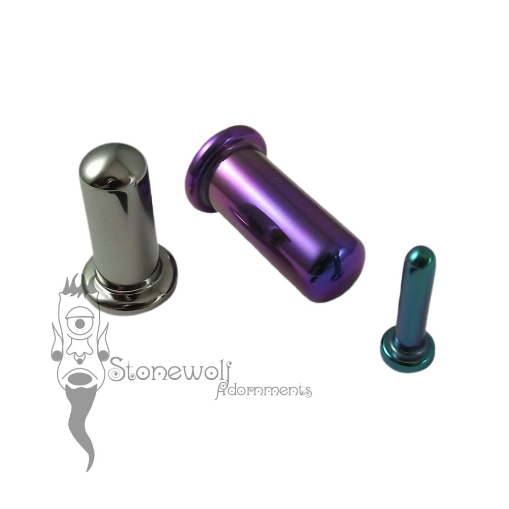 Titanium Lip Plug for Stretched Labrets/Philtrums Made to Order - Click Image to Close