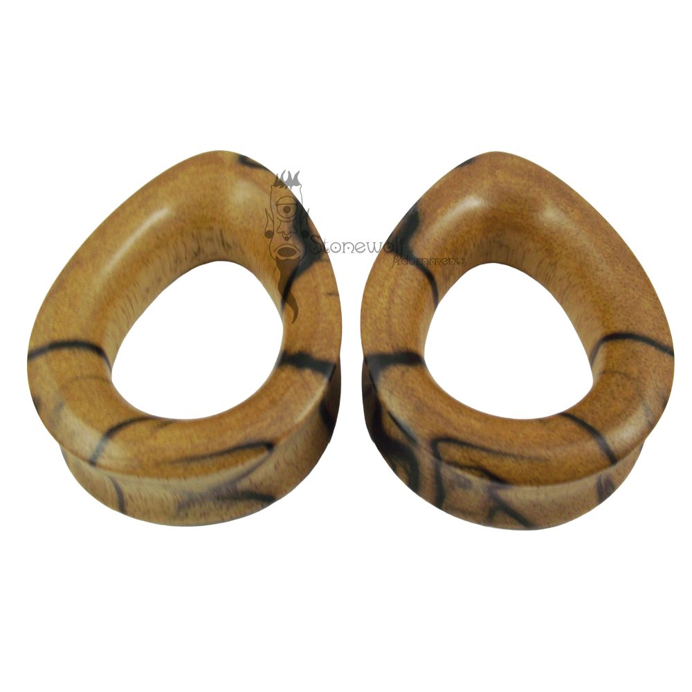 Pair of Wood Teardrop Flared Eyelets Made to Order